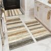 Three-piece kitchen rug set, non-slip and washable, abstract pattern kitchen hallway rug, soft and comfortable, suitable for sinks, floors, entrances