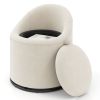 Barrel Chair with Storage 360�� Swivel Upholstered Vanity Chair